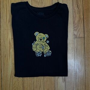 Vans Black Men’s T-Shirt with Teddy Bear Design